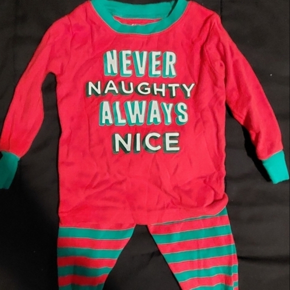 🎄Carter's "Never Naughty Always Nice" snug fit pj Unisex, Size 12m,Color:Red/g - Picture 1 of 11